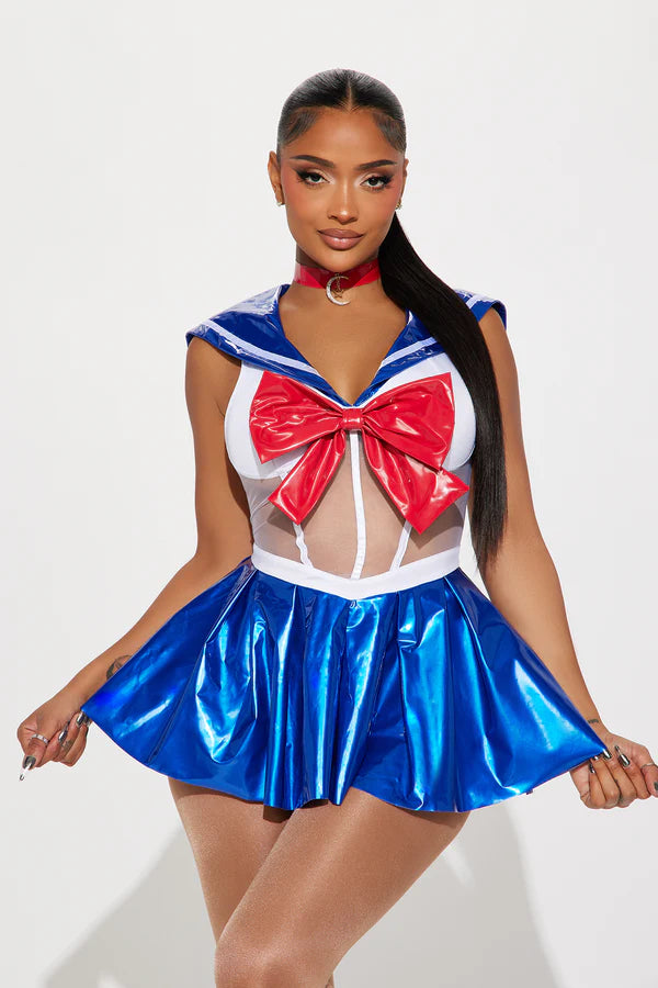 Lunar Powered Babe 2 Piece Costume Set - Blue/combo