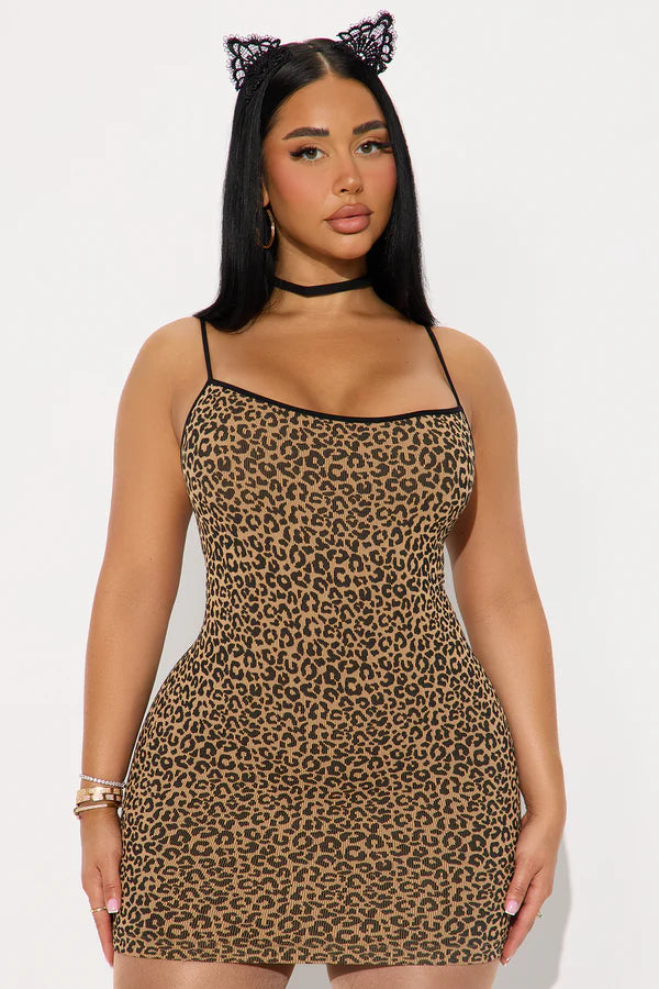 Untamed Kitty 3 Piece Costume Set - Brown/combo