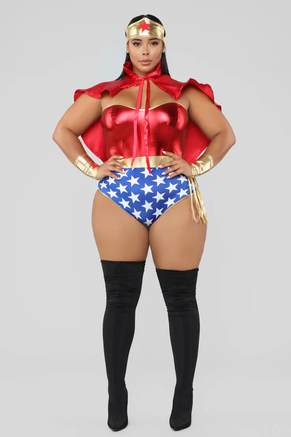Super Babe 5 Piece Costume Set - Red