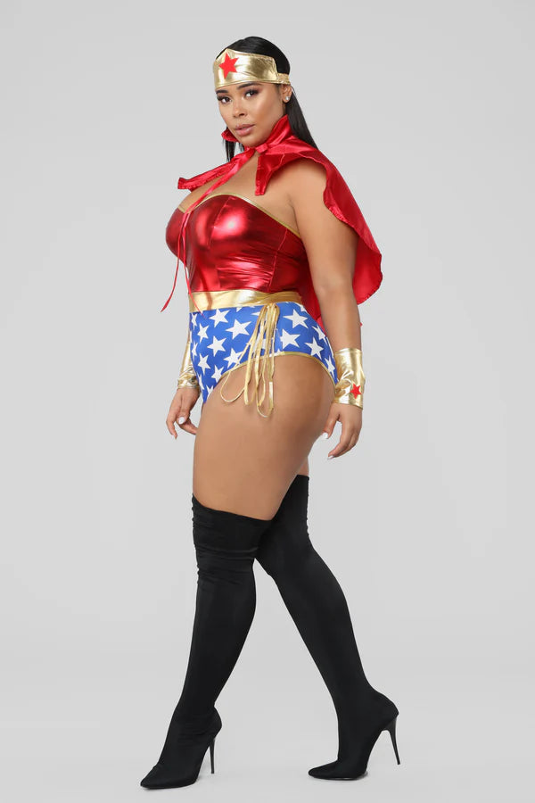Super Babe 5 Piece Costume Set - Red