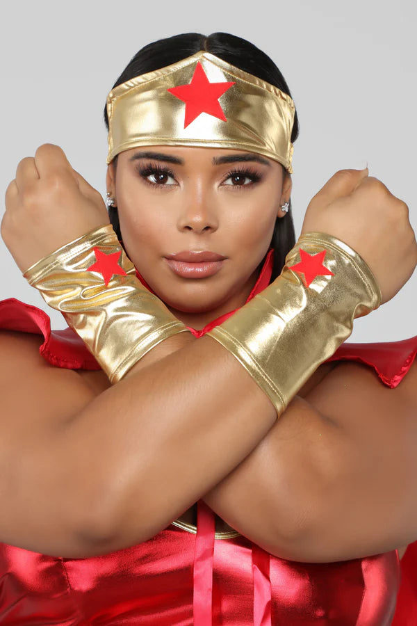 Super Babe 5 Piece Costume Set - Red