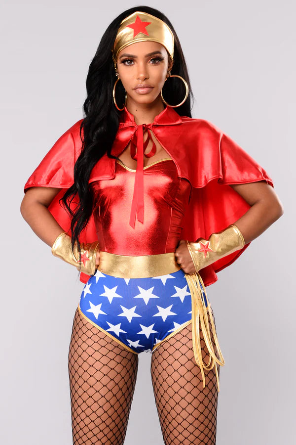 Super Babe 5 Piece Costume Set - Red