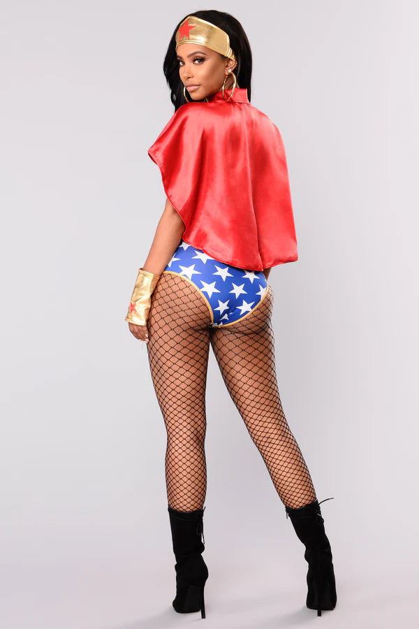 Super Babe 5 Piece Costume Set - Red