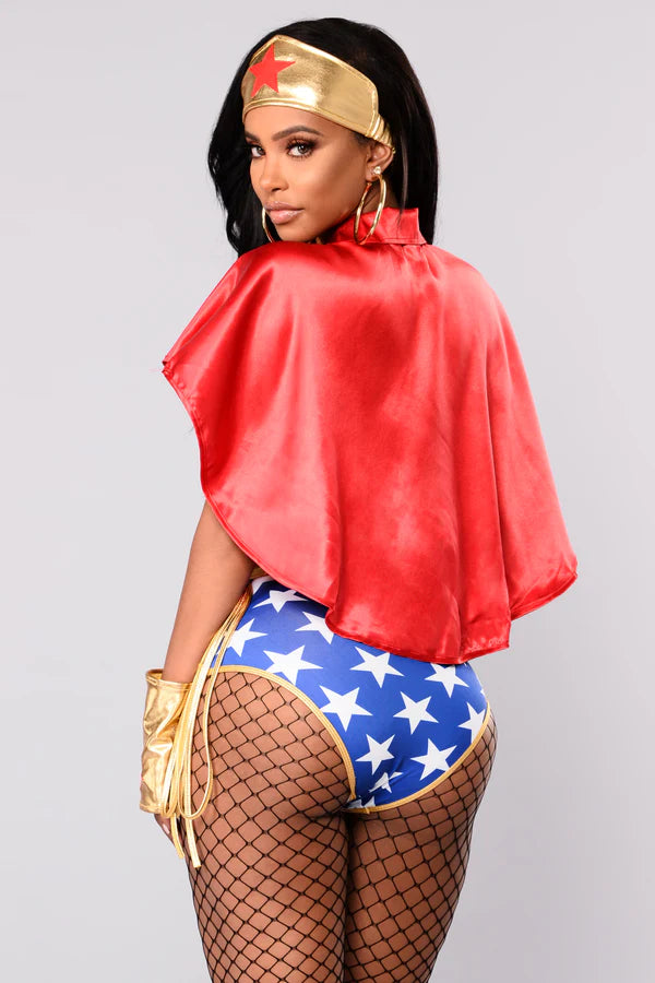 Super Babe 5 Piece Costume Set - Red