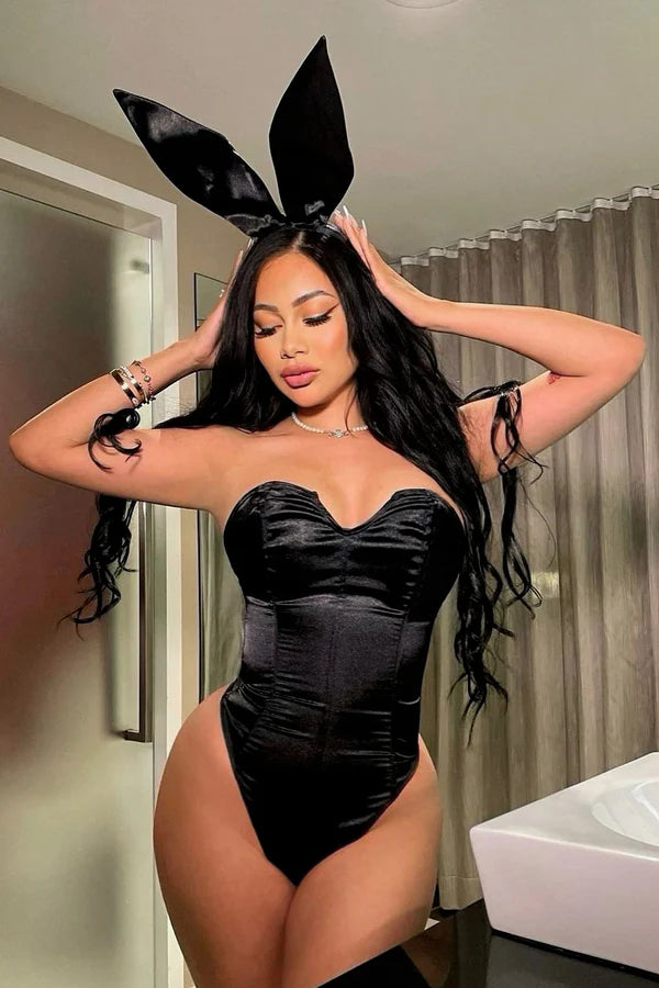 Hot Rabbit 2 Piece Costume Set - Black