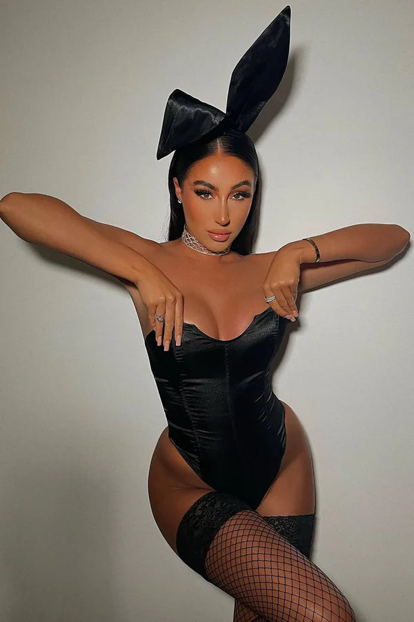 Hot Rabbit 2 Piece Costume Set - Black