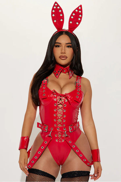 Bunny Bondage Baby 5 Piece Costume Set - Red