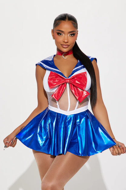 Lunar Powered Babe 2 Piece Costume Set - Blue/combo