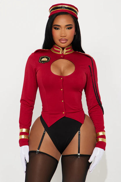Hotel Of Terror 5 Piece Costume Set - Burgundy