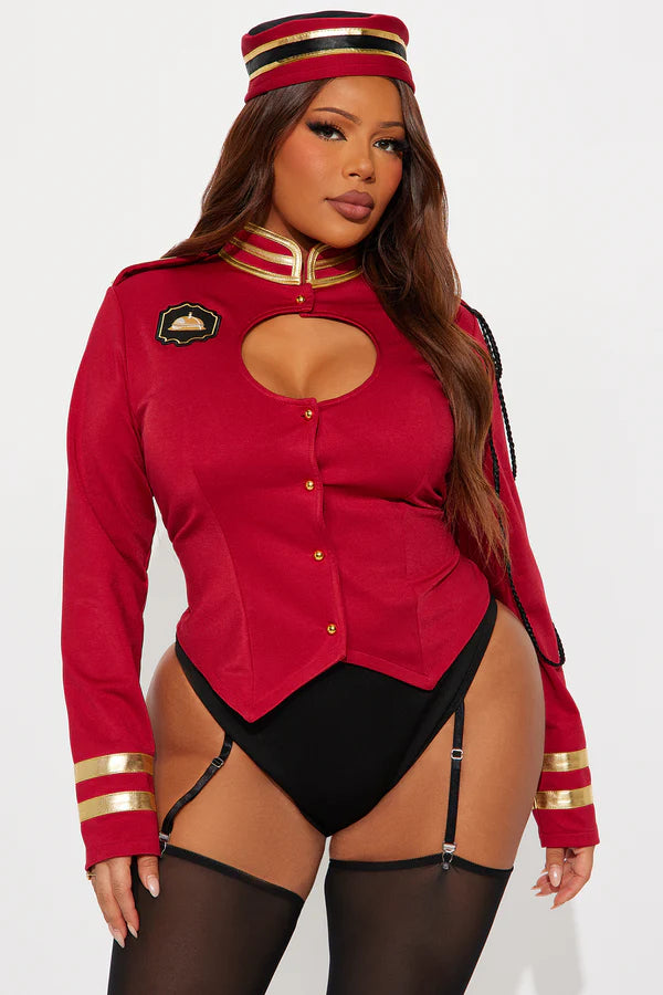 Hotel Of Terror 5 Piece Costume Set - Burgundy