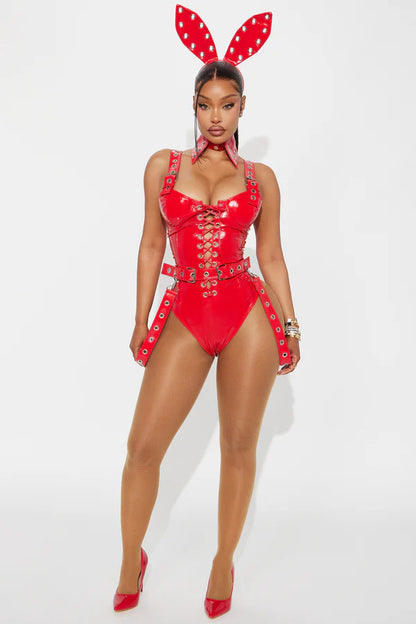 Bunny Bondage Baby 5 Piece Costume Set - Red
