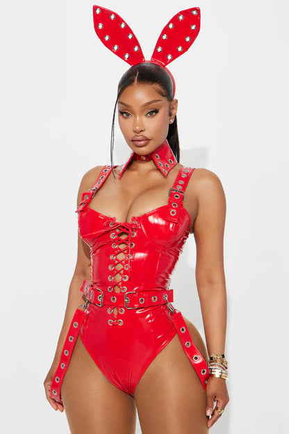 Bunny Bondage Baby 5 Piece Costume Set - Red