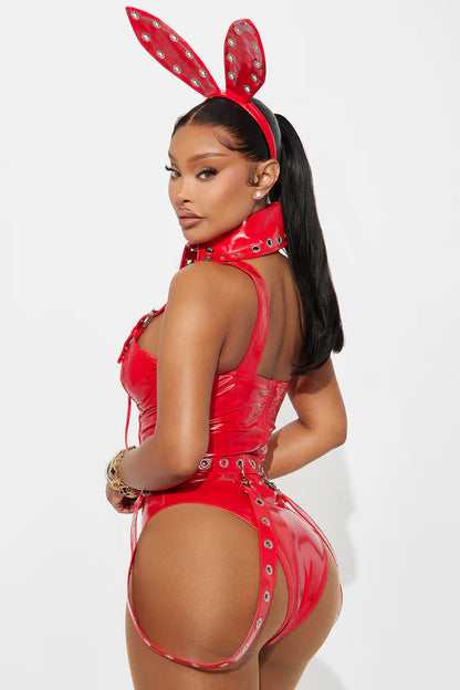 Bunny Bondage Baby 5 Piece Costume Set - Red