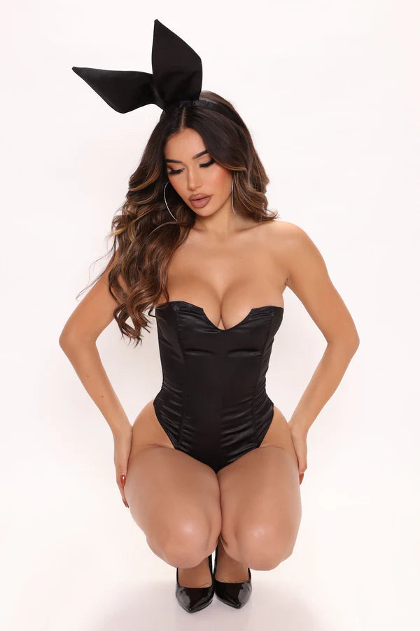 Hot Rabbit 2 Piece Costume Set - Black