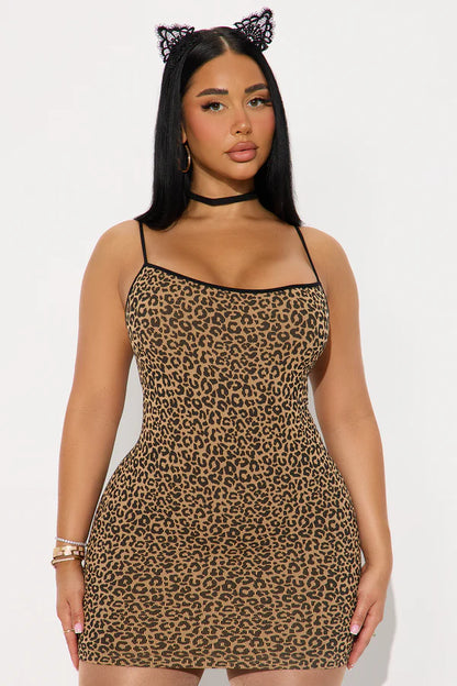 Untamed Kitty 3 Piece Costume Set - Brown/combo