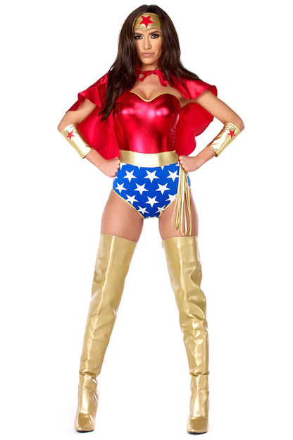 Super Babe 5 Piece Costume Set - Red