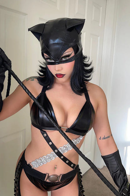 Sexy Kitty Girl 3 Piece Costume Set - Black